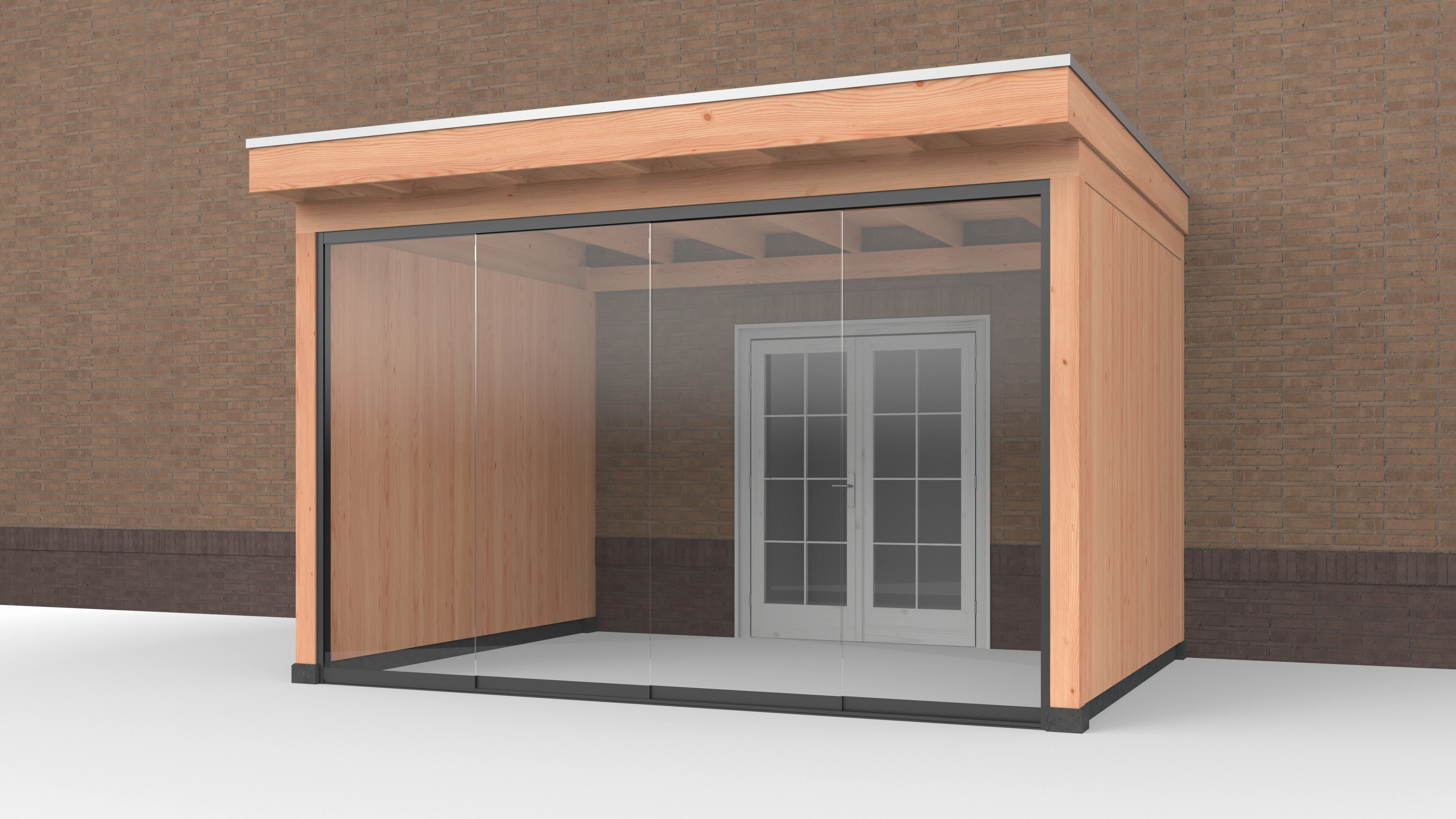 Douglas Buitenverblijf aan huis, 400 x 300, met twee zijwanden en glazen schuifwand, Westwood - Afbeelding 1